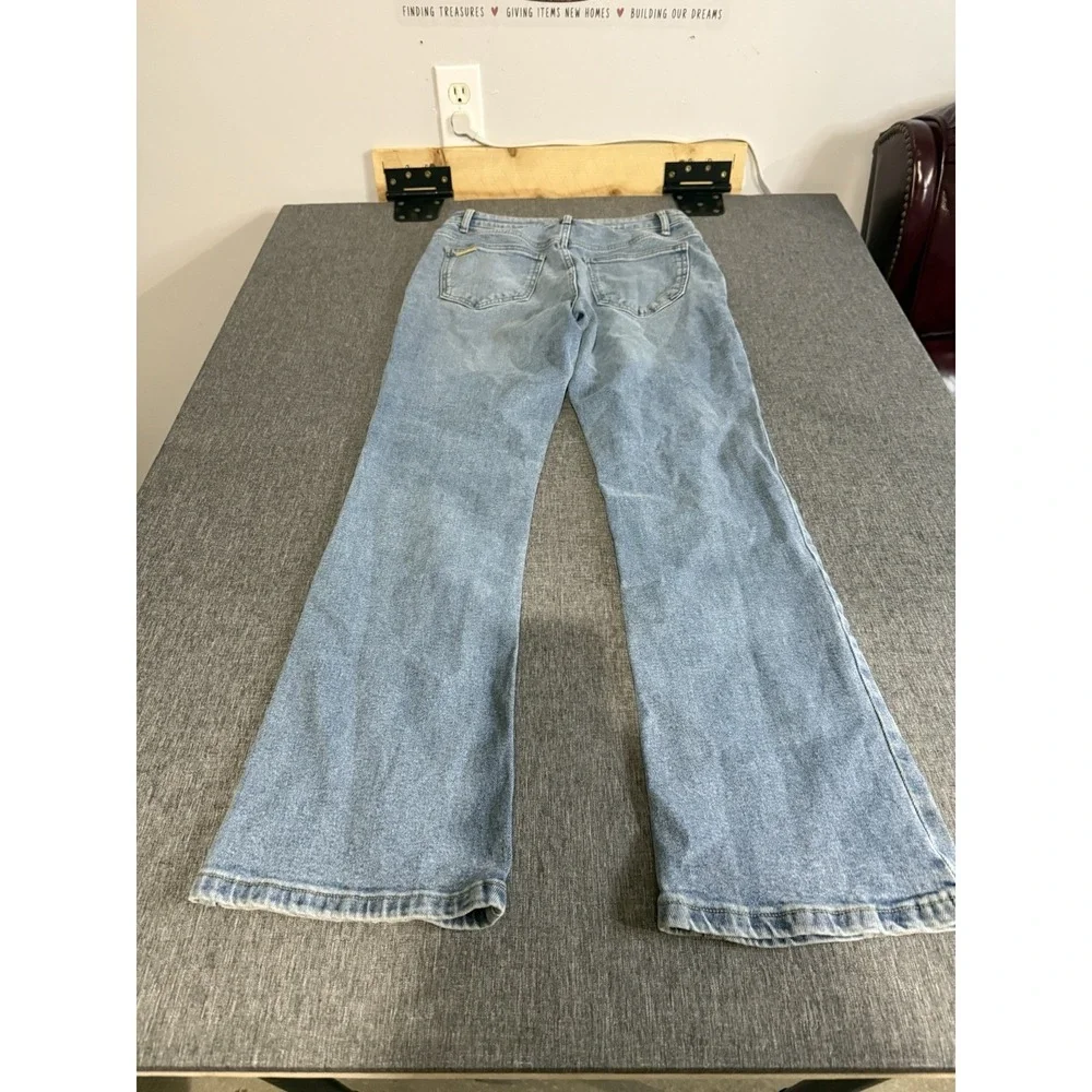 Michael Kors Women's Bootcut Light Wash Blue Denim Jeans Stretch Mid Rise Sz 6